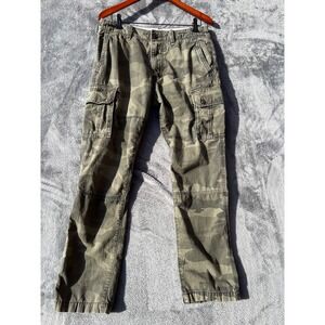 Abercrombie & Fitch Vintage Camo Cargo Pants Mens 32 (30x28.5) Distressed